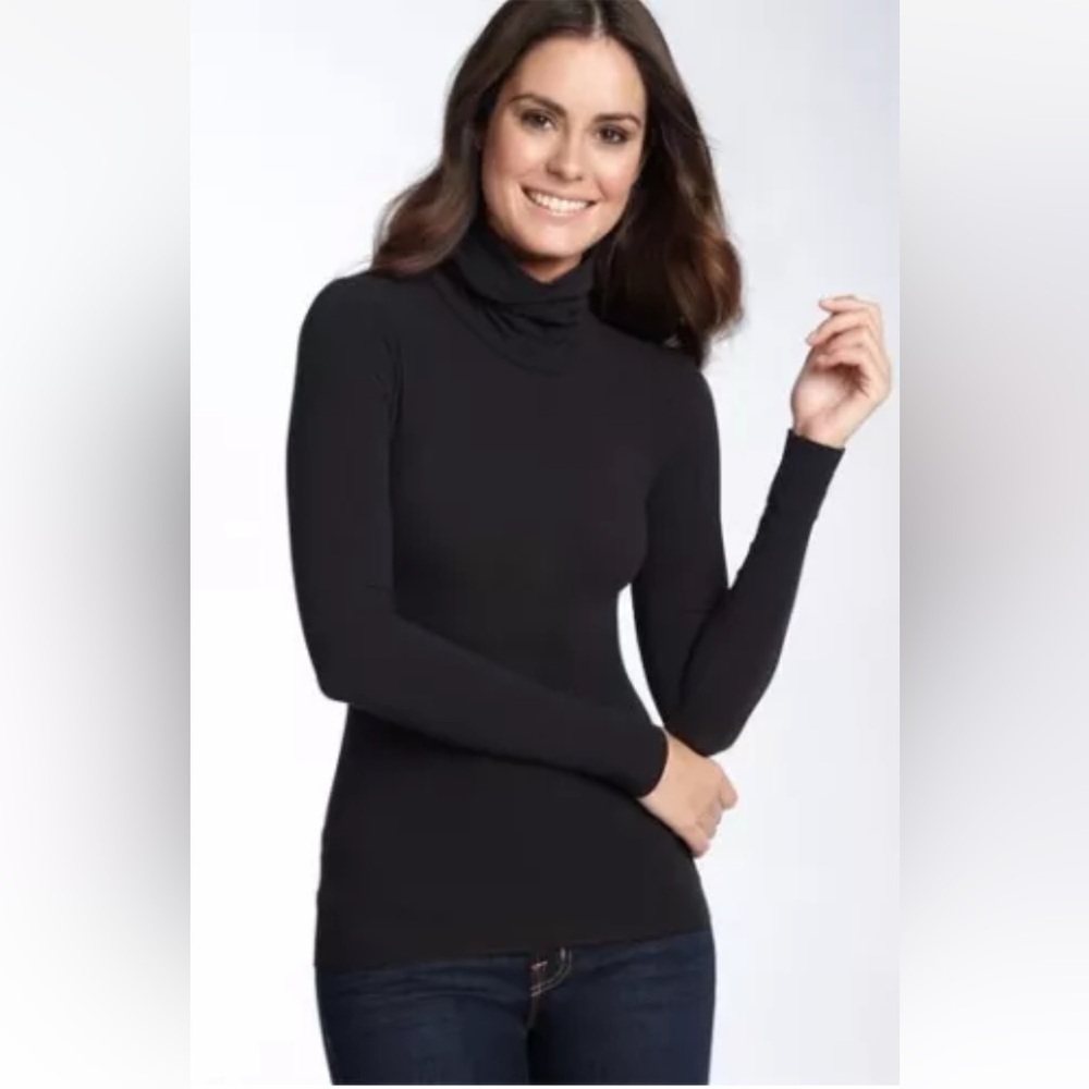 NEW Spanx On Top & In Control Classic Long Sleeved Turtleneck Bittersweet Brown